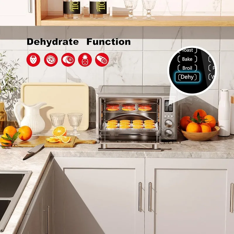 Galanz GT12SSDAN18 مجموعة القلي والمشواة الرقمية 8 في 1 محمصة مقلاة هوائية، فرن حراري مع بيتزا وتجفيف، 4 ملحقات