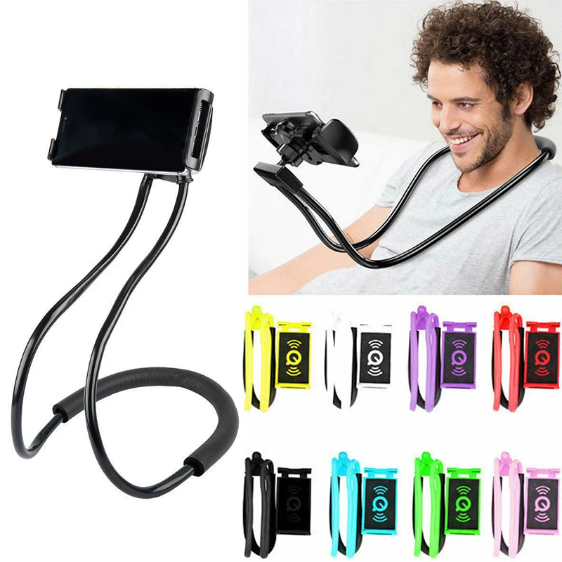 Adjustable Lazy Neck Phone Holder Universal Cell Phone Desk Mount Bracket For iPhone Samsung 360 Degree Hanging Bendable Holder