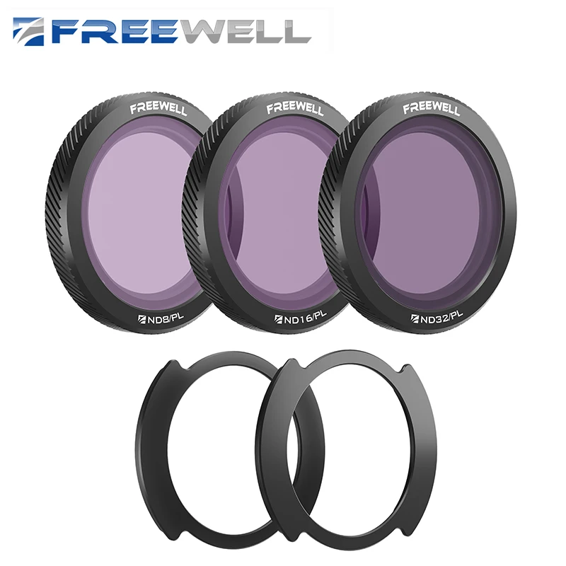 Freewell Drone Magnetic Filters Set Bright Day 3 Pack ND8PL/ND16PL/ND32PL ND Filter Compatible DJI Neo Drones Lens Accessories