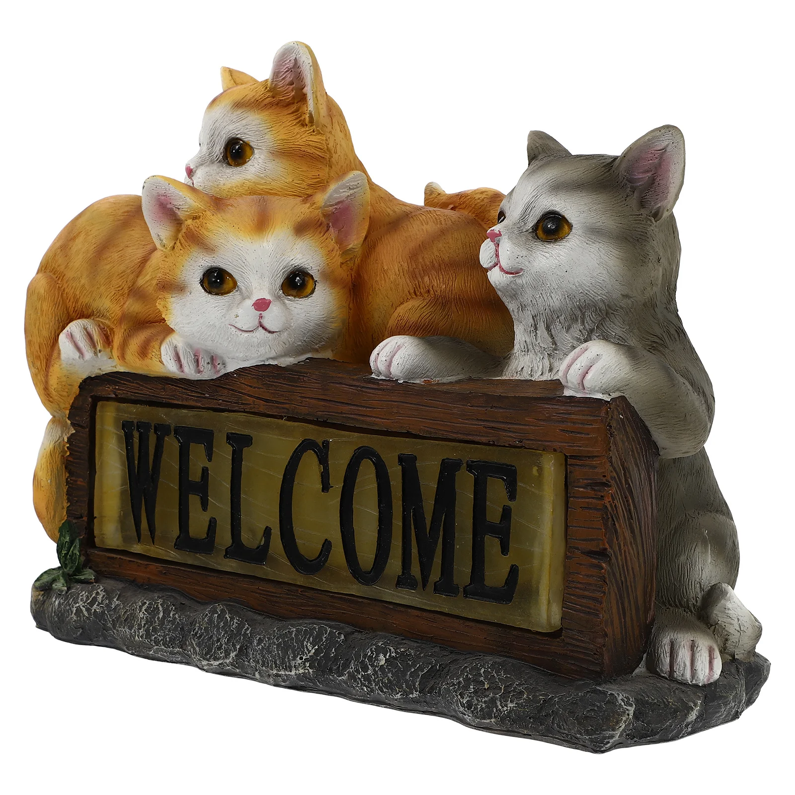 

1Pcs Solar Cat Shaped Garden Decor Orange Resin Glowing Ornament Lovely Yard Decoration Garden Decor
