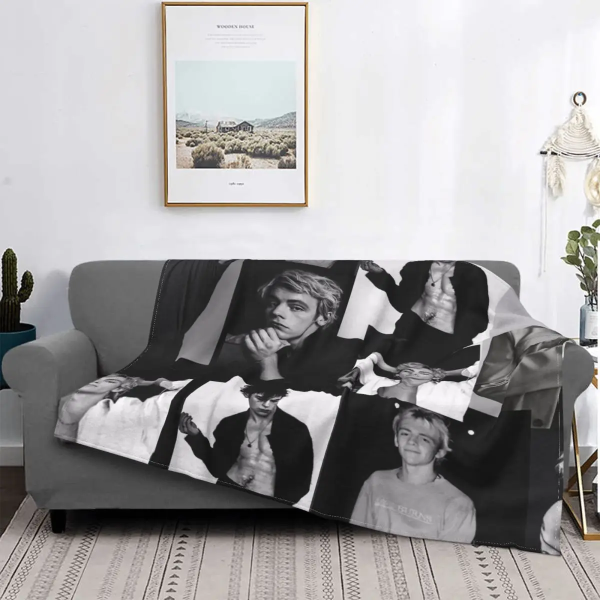 Ультрамягкое Флисовое одеяло Ross Lynch коллаж 2024