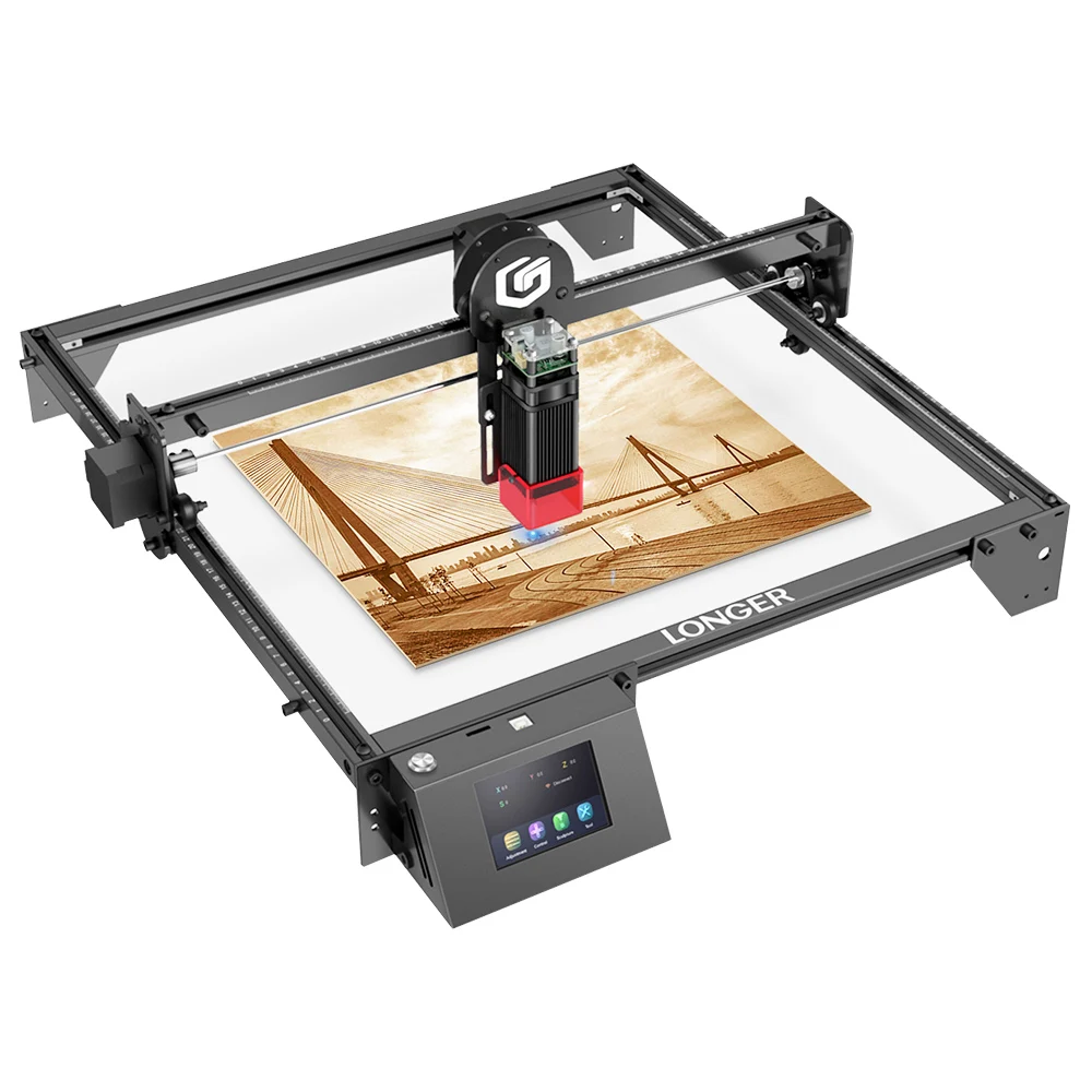 LANGER RAY5 10W lasergraveerder, 32-bits chipset, WiFi-verbinding, 0,06x0,06 mm laservlek, touchscreen, offline snijwerk
