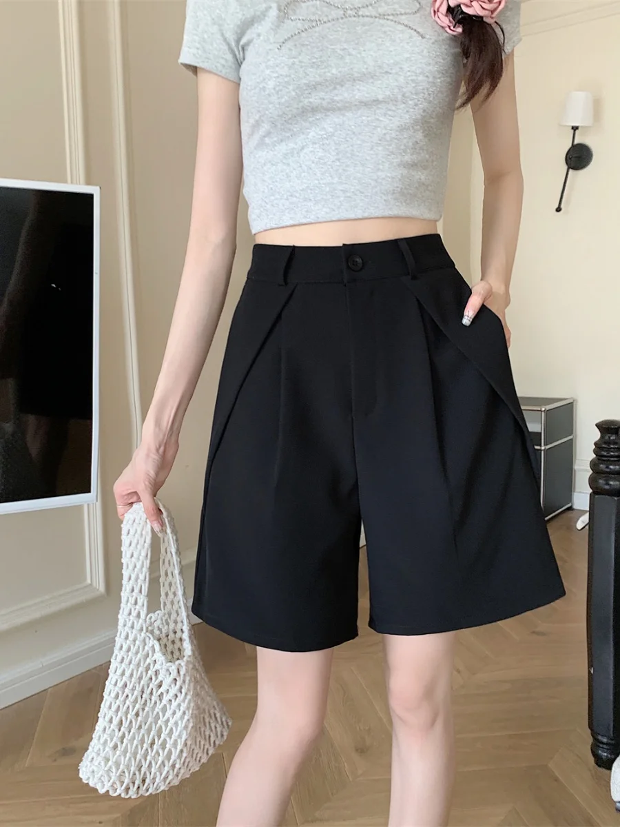 

Брюки-кюлоты с высокой талией для женщин: повседневные, свободные, широкие, А-силуэт, длиной 3/4, для полных девушек