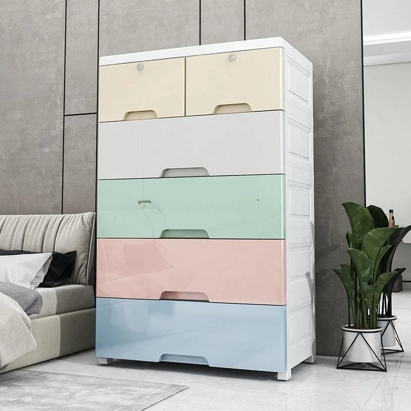 Thickened extra large bedside storage cabinet drawer type 70cm wide plastic toy locker baby baby wardrobe