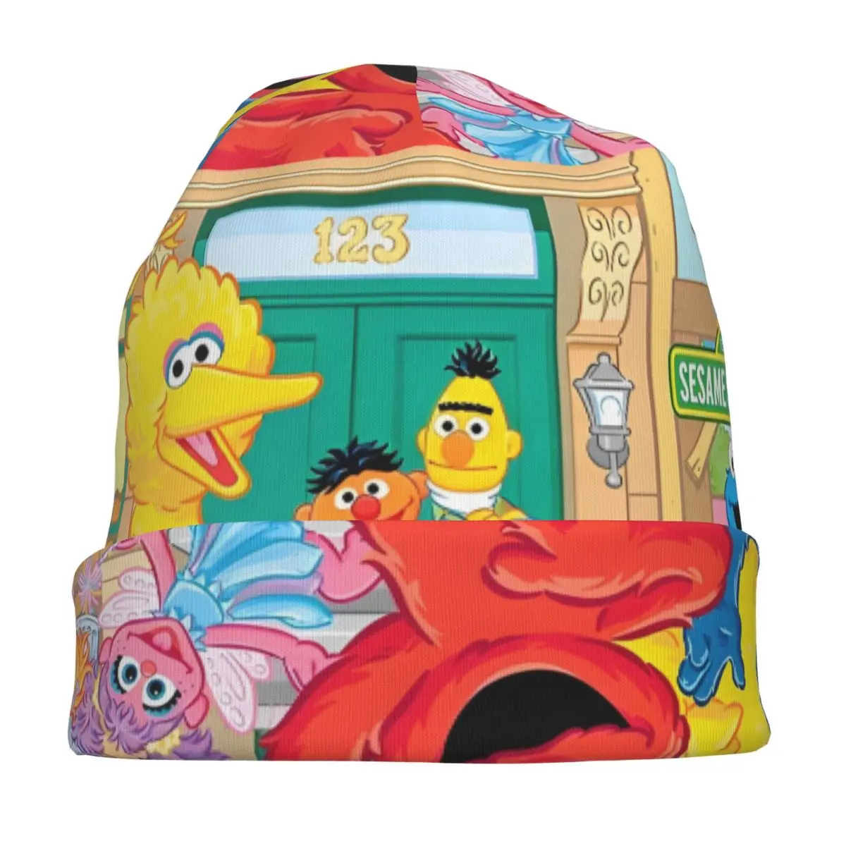 Comedia s-sésamo Street gorras Barrio Sésamo dibujos animados Vintage hombres mujeres calle Skullies gorros sombreros verano cálido gorro de doble uso