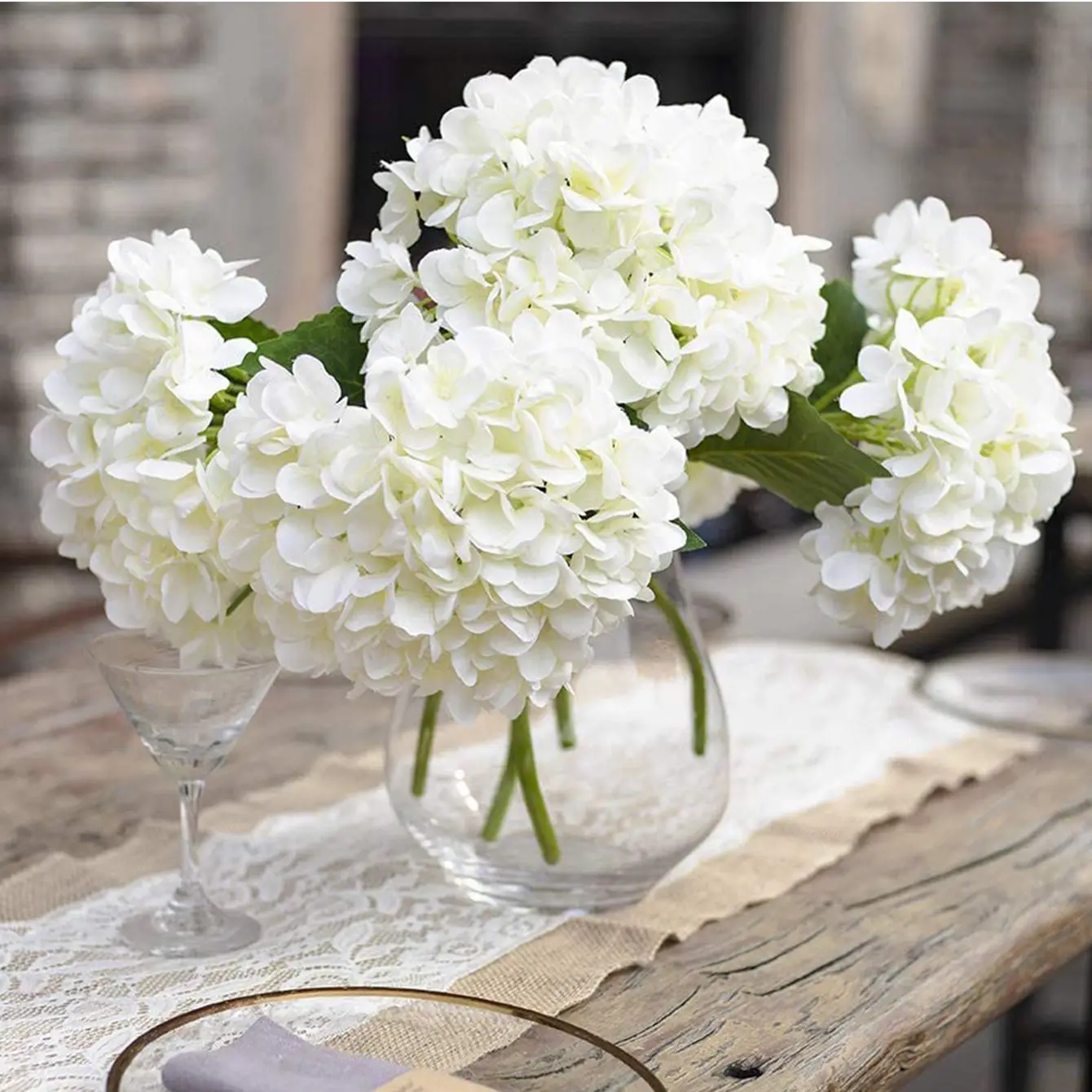 1pc Artificial Flowers Silk Hydrangea Bride Bouquets Wedding Home Festival Decorations Ornament Vase Plants Arrangements Diy Box
