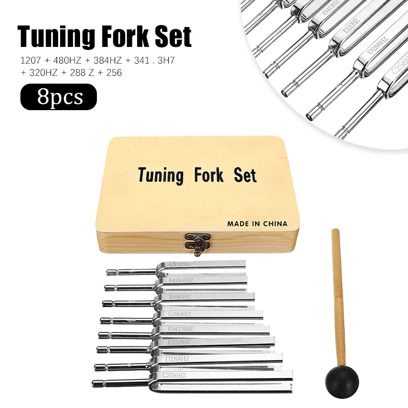 Imagem -04 - Aço Medical Tuning Fork Terapia de Vibração Sonora Kit de Cura Chakra Music Choiking Completo 256512hz Pcs por Conjunto