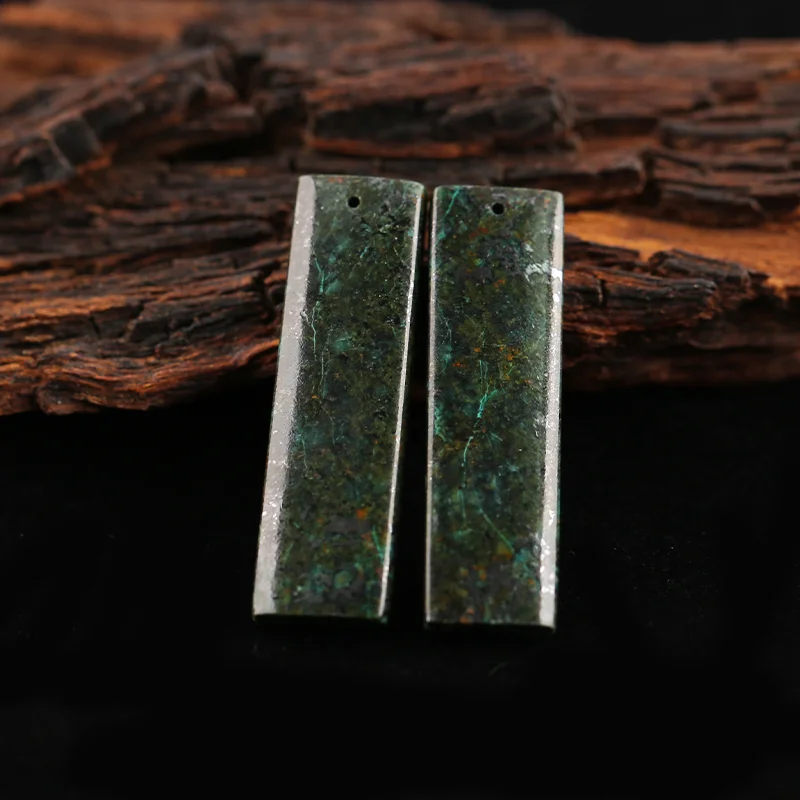 

Semiprecious Stones African Turquoise Long Earrings,Natural Gemstone Fashion Jewelry Accessory For Women 56x4x4mm 5g