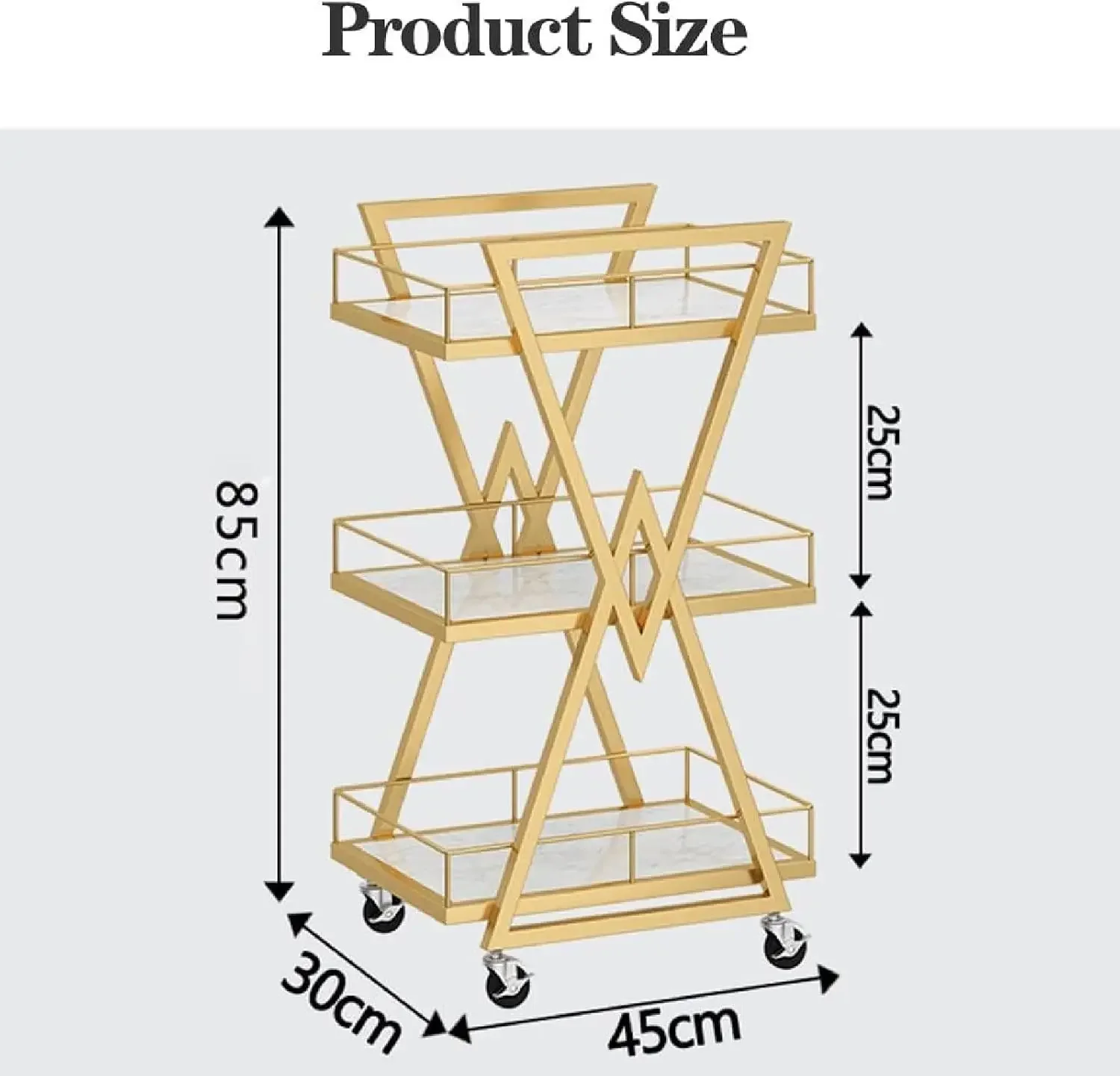 3 Tier Metal Salon Tray Cart Multipurpose Organizer Trolley Beauty Salon Trolley Cart Salon Service Tray for Spa Hairstylist Est
