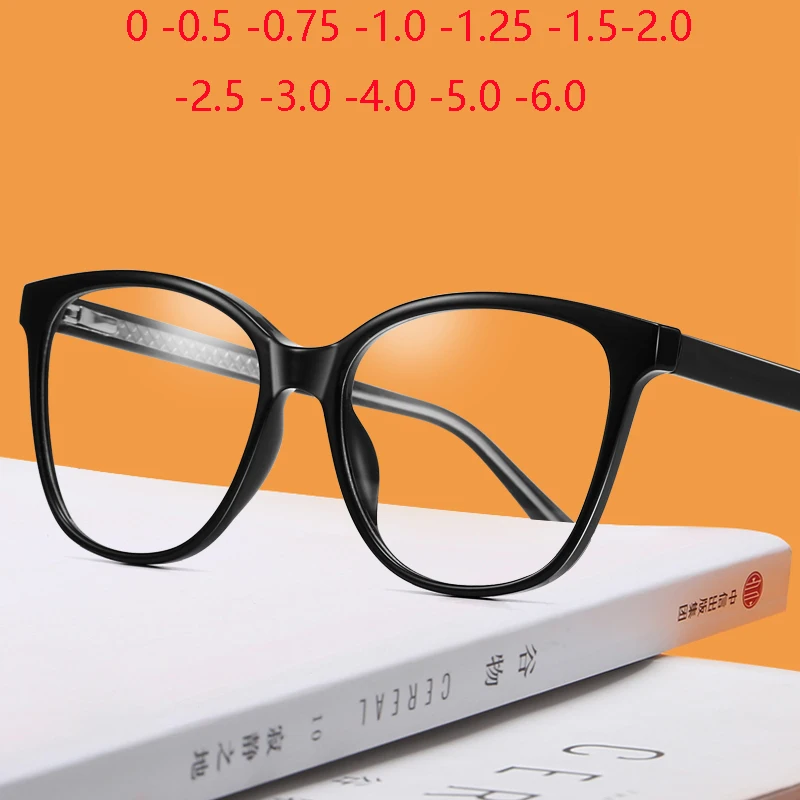 

Spring Leg Blue Light Blocking Oval Myopia Eyeglasses With Degree Fashion TR90 Women Minus Sight Glasses 0 -0.5 -0.75 To -6.0