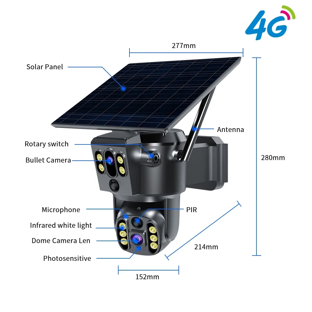 Imagem -05 - Câmera Solar Didseth-ptz Ptz 4g Cartão Sim Bateria Wi-fi Dois Sentidos Vigilância Áudio Proteção de Segurança Outdoor Cctv Cam 6mp 4k