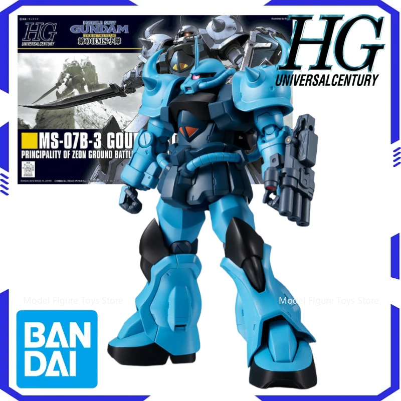 

Bandai Genuíno 1/144 HG-MS-07B-3 GOUF CUSTOM Model animation kit fighter assembly animation model action toy gift for children