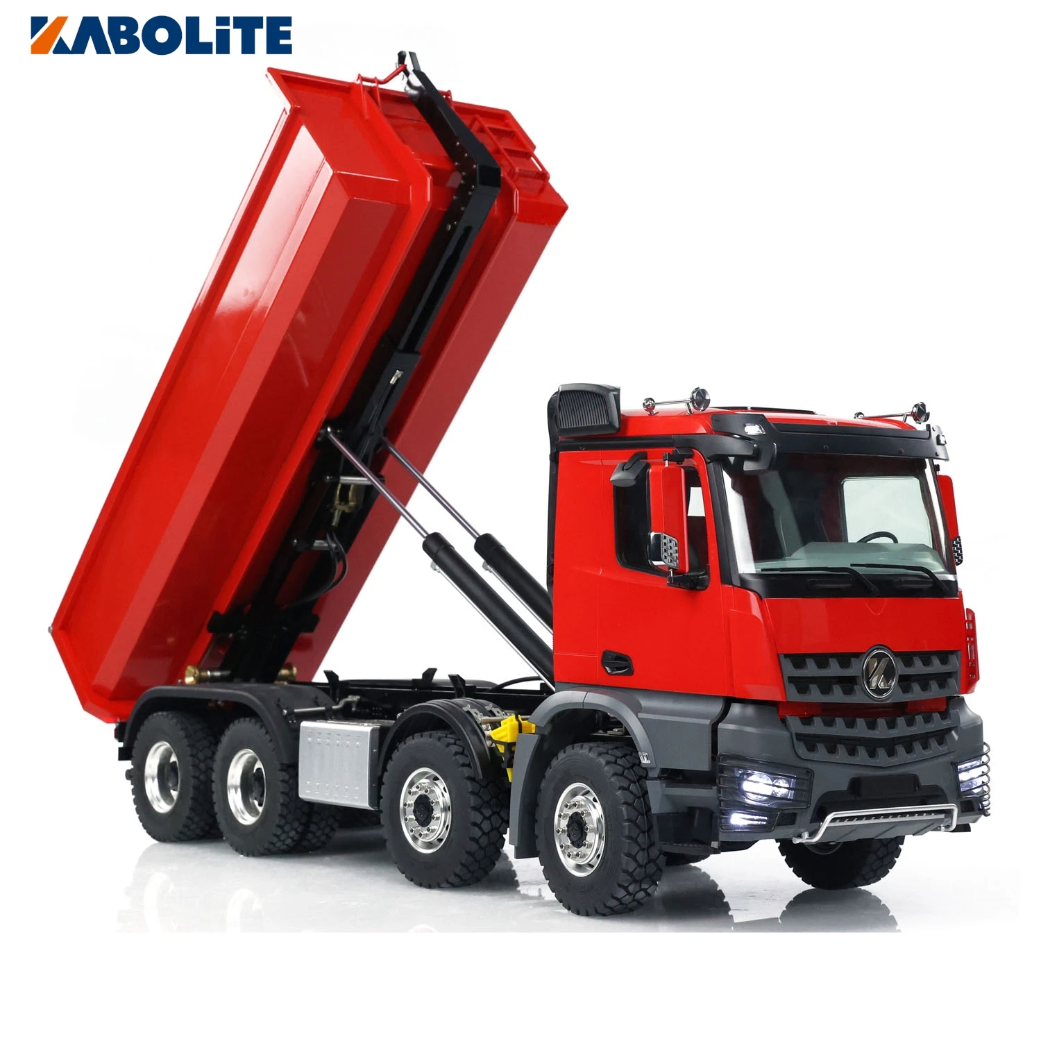 Em estoque kabolite 1/14 k3365 dumper carro metal 8x8 rc caminhão basculante hidráulico elevador hidráulico luzes simuladas som rc brinquedos