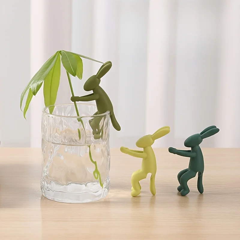 3 قطع من أوتاد نباتات الأرنب اللطيفة - علامات حديقة بلاستيكية متينة للأعشاب الداخلية والزهور الخارجية والحدائق الخيالية