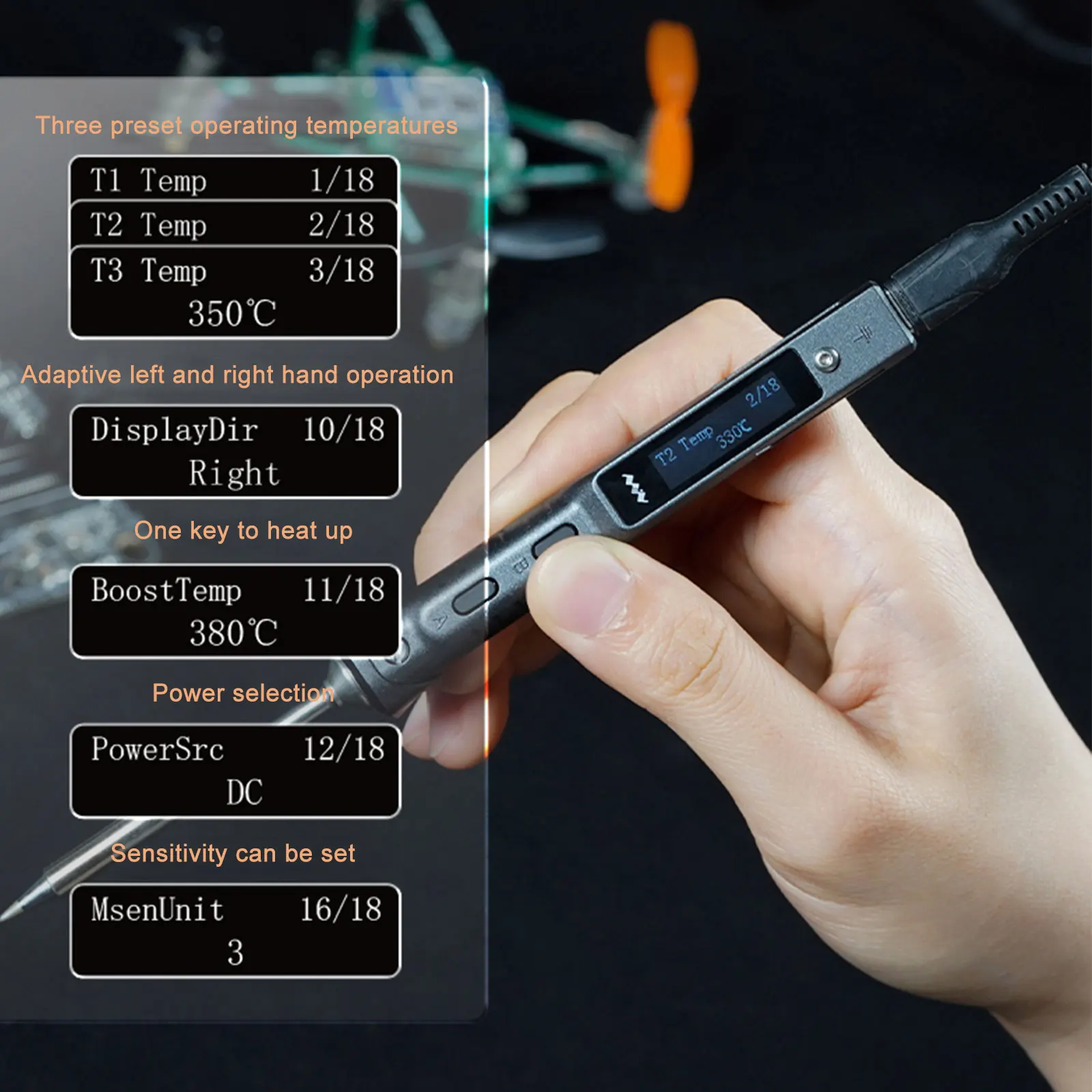 Adjustable Temperature Electric 20-24V 65W Welding Solder Rework Station Heat Pencil Tips Repair Tool  TYPEC Welding Pen PD3.0