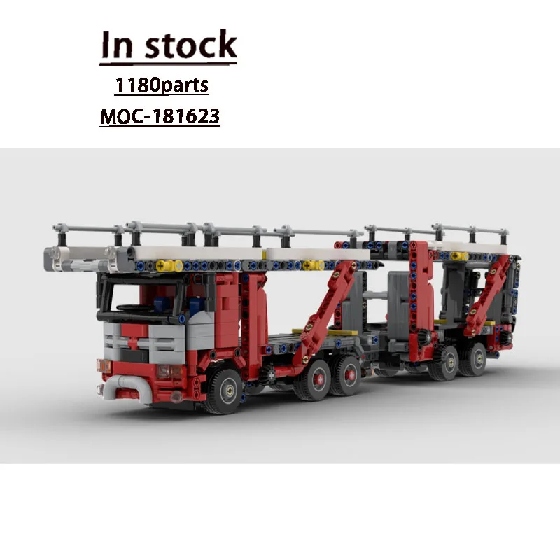 

MOC-181623 Classic New Car Transport Truck Building Block Model, 1180 Parts, Creative Birthday Toy Gift for Boys and Children