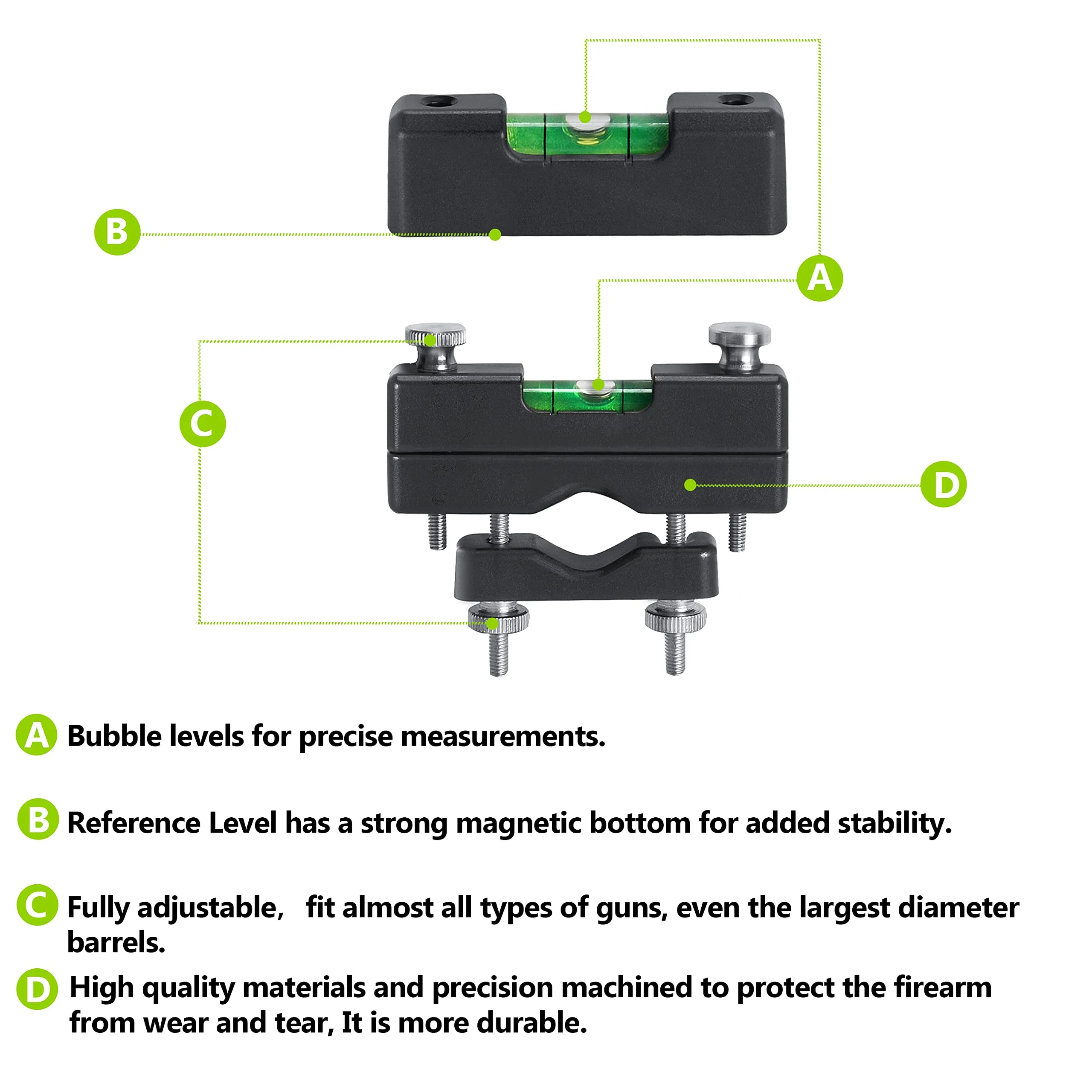 Pridefend Bubble Level, Scope Mounting Kit, Precision Scope Level Bubble Clip and Bubble Levels and Storage Case for Magnetic U