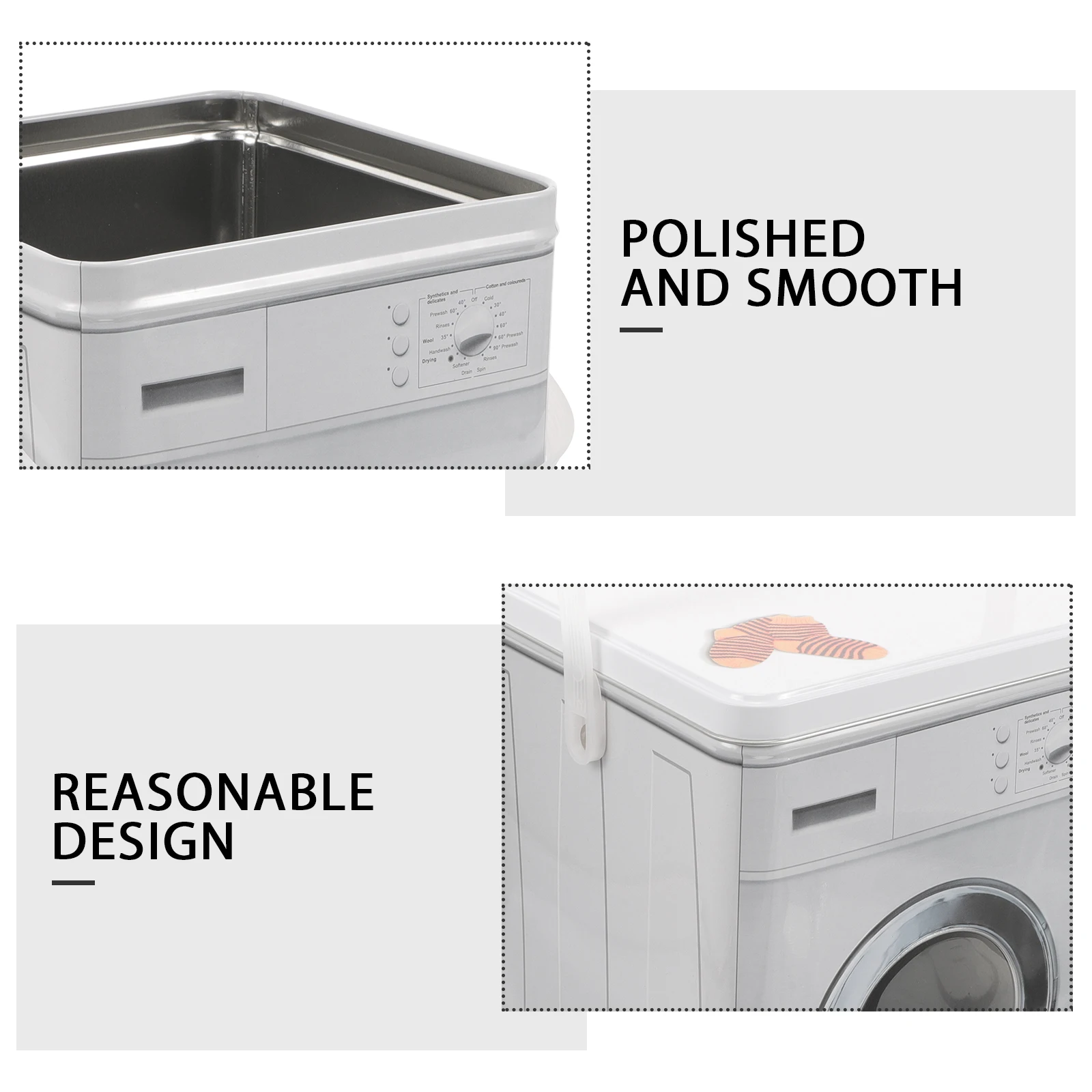 

Laundry Detergent Grey Portable Storage Bucket Laundry Detergent Dispenser For Powder Beads Holder Tin Box ganizer