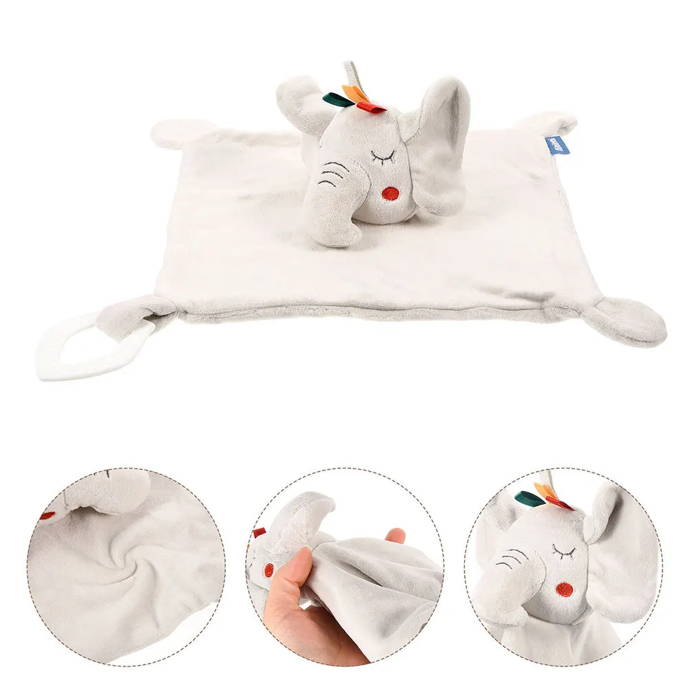 2Pcs Infant Soothing Elephant Security Blanket Baby Comforting Snuggle Blanket Sleep Aid Infant Supplies Creative
