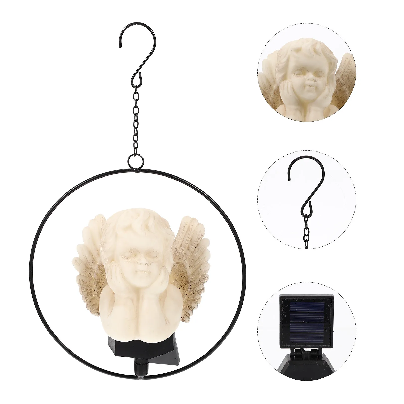 

Outdoor Solar Light Hanging Angel Lamp with Polysilicon Panel Garden Solar LED Light for Lawn Yard Garden Decoration