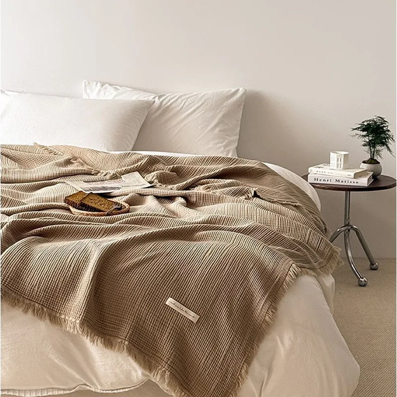 

Four-Layer Gauze Blanket Thin Quilt Office Sofa Nap Shawl Blanket Modern Simple Pure Cotton Decorative Air Conditioner Blanket