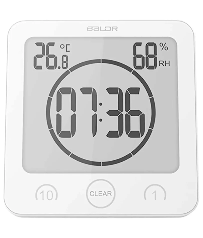 

Digital Bathroom Wall Clock Timer,Waterproof for Water Spray,Touch Screen watch,Temperature Humidity wall clock for Shower room