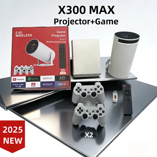 Proyector portátil X300MAX Gaming Bliss Eleva tu experiencia de juego en casa con pantalla de alta definición 1280x720P
