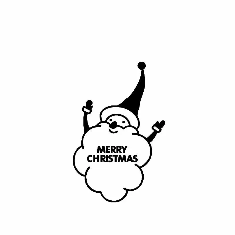 Merry Christmas Pattern Sticker High Quality Car Window Decoration Personality Pvc Waterproof Decal Black/white, 15cm*10cm
