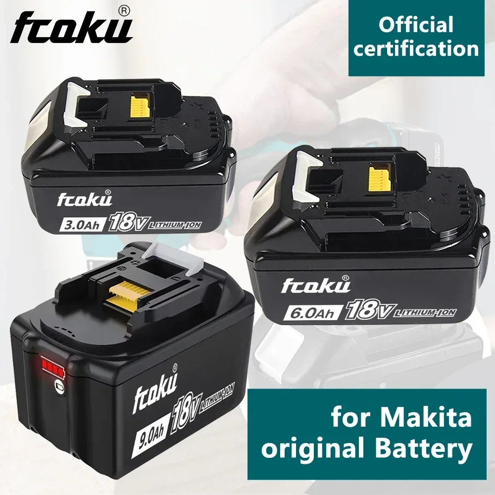 

FCOKU 18V 9.0Ah 6.0Ah 3.0Ah Battery , For Makita 18V Tool BL1830B BL1850B BL1850 BL1840 BL1860 BL1815 Replacement power Battery