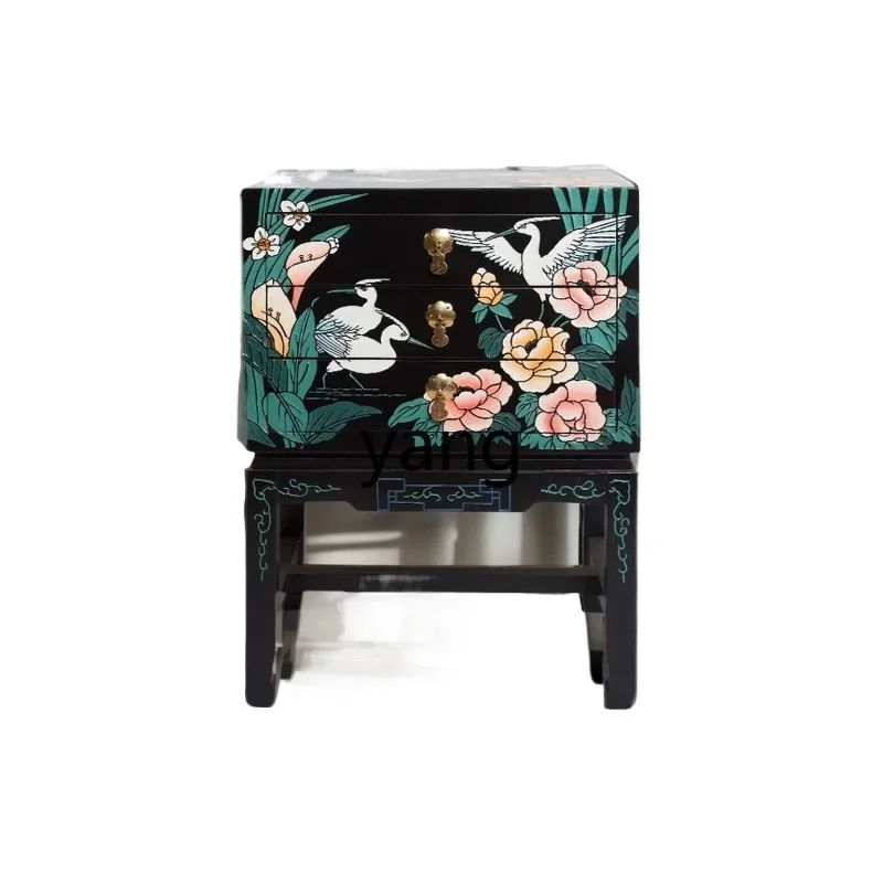 CCL new Chinese furniture engraved flowers and birds three pumping several cabinets bedroom household bedside table