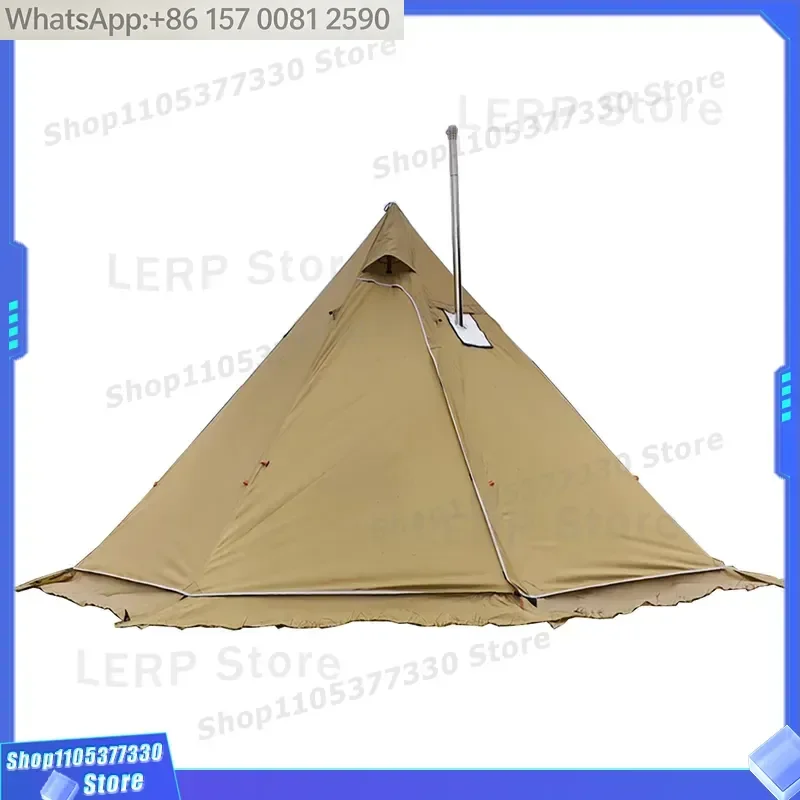 Lightweight Backpacking Teepee Tent Waterproof 4-6 People Hot Tent Winter Stove Outdoor Camping Hiking the Pyramid