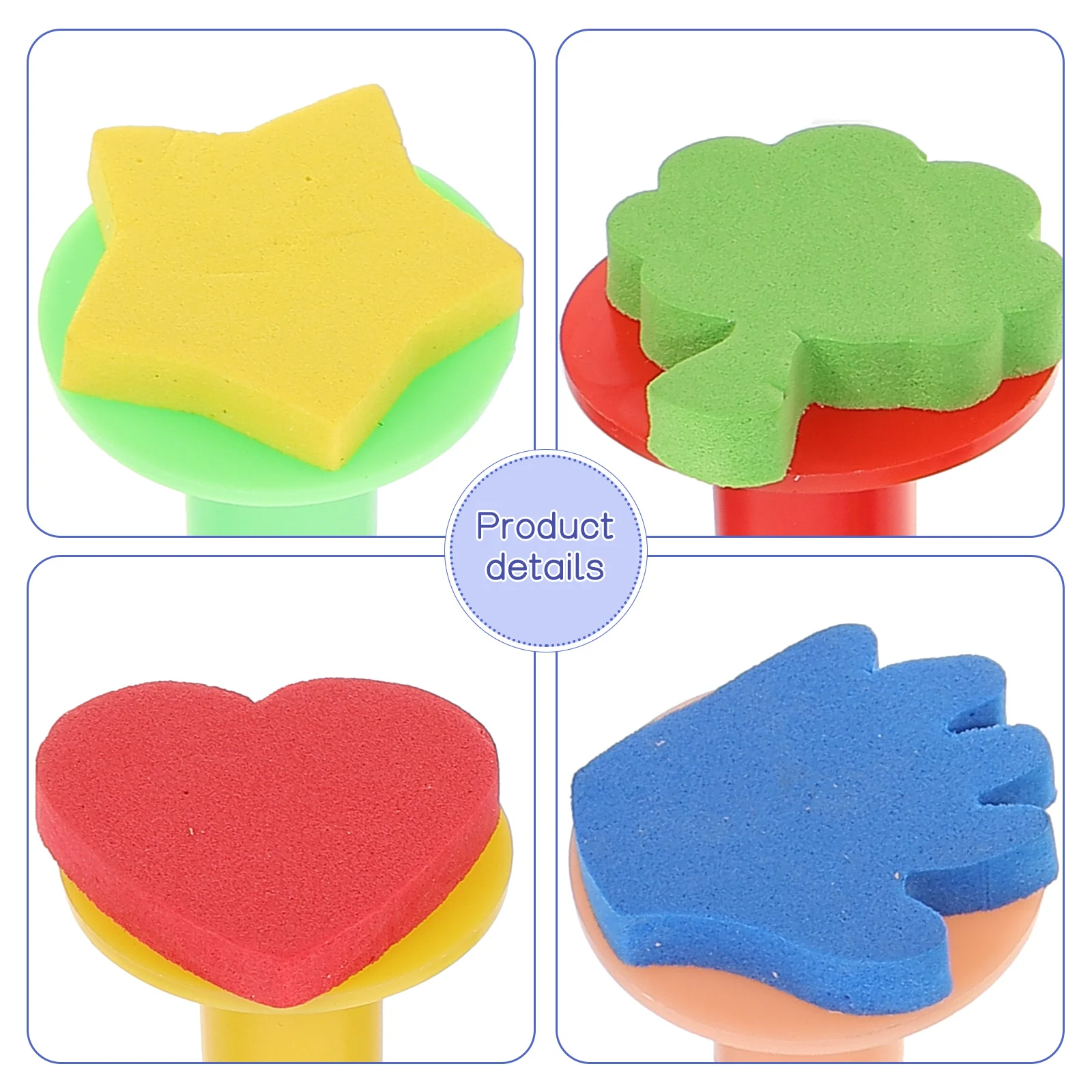 Stamper Supplies for Painting Stamp, Esponja Ferramenta, Escovas para Crianças, DIY, 5 Pcs