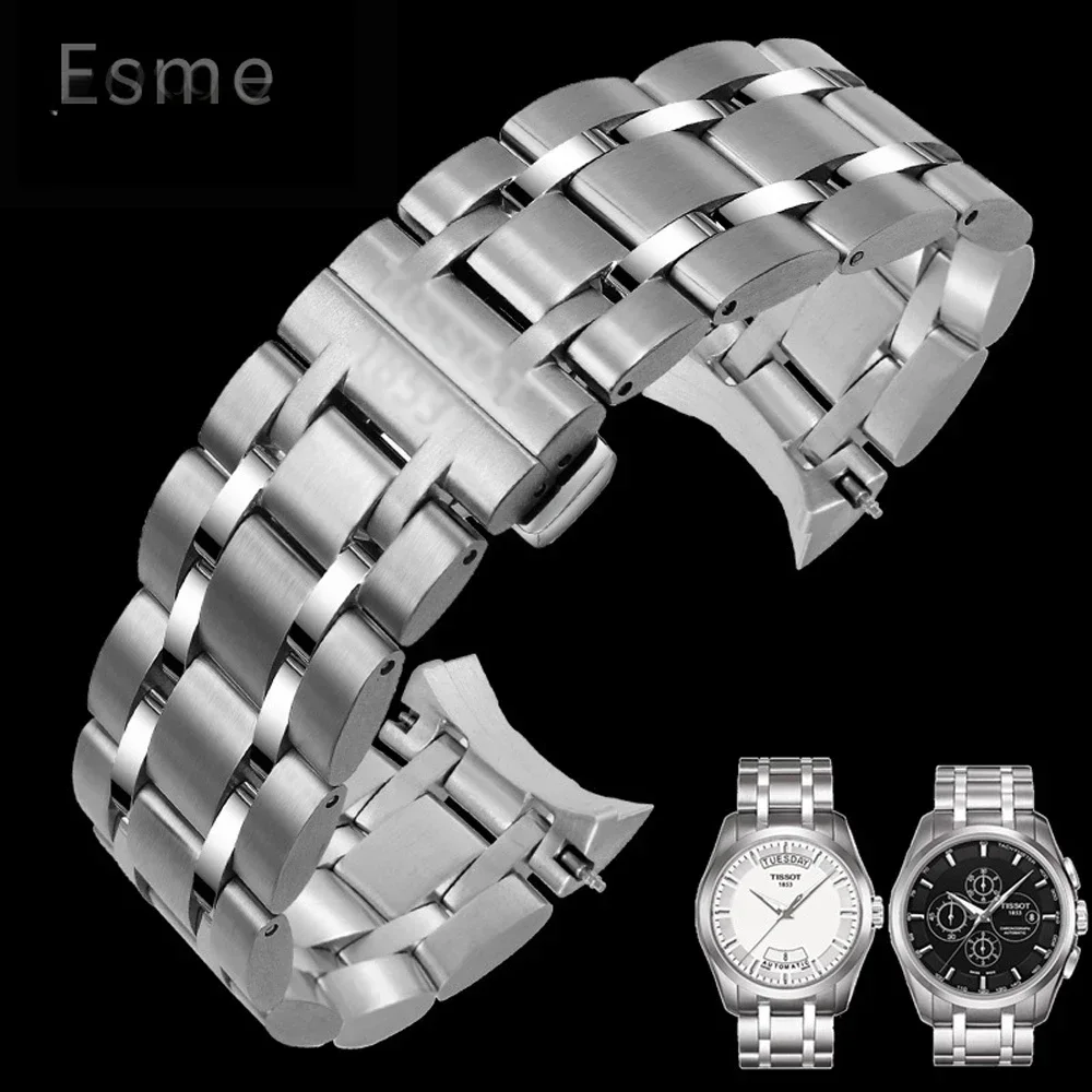 

Stainless Steel Watchband 22mm 23mm 24mm for Tissot 1853 Couturier Series T035 T035617 Watch Strap Wristband Bracelet