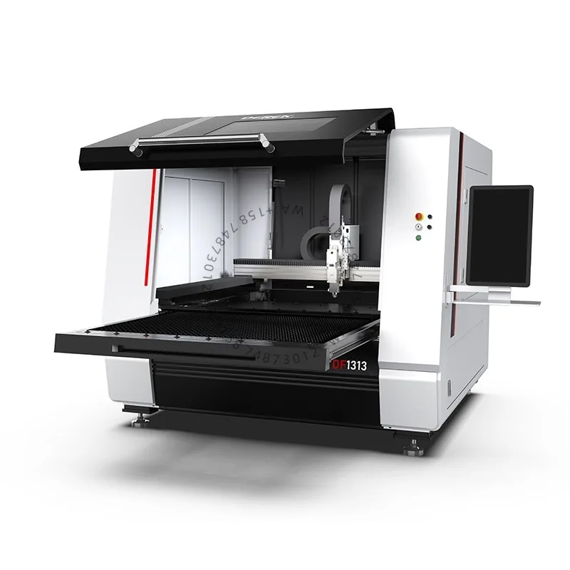 CE Standard 1313 Metal Fiber la ser CNC Cutting Machine 1500W Enclosed Pull Table High-Accuracy Control Cypcut DXF PLT