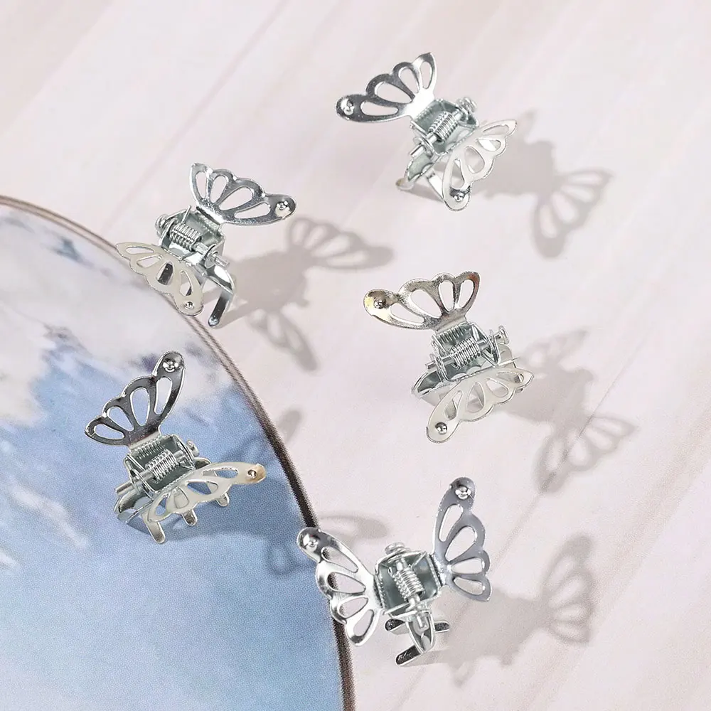 2-20 stücke Mini Metall Haar Klaue Clip Gold Silber Blume Schmetterling Kleine Shark Clips Ins Koreanische Kopfbedeckungen für Frauen Haar Zubehör – Detail 12