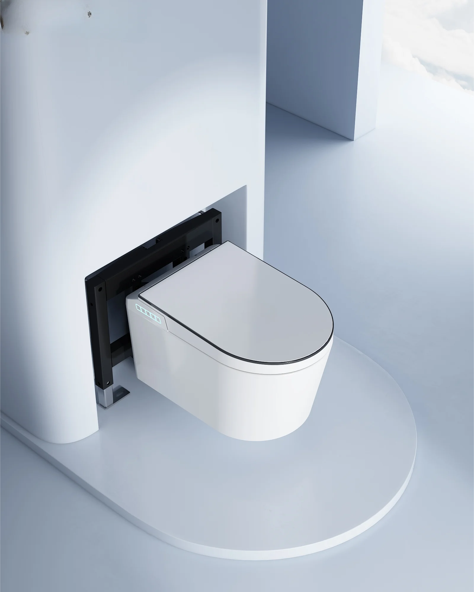 wall mounted ceramic one piece electric intelligent  bowl automatic bathroom wall hung smart toilet