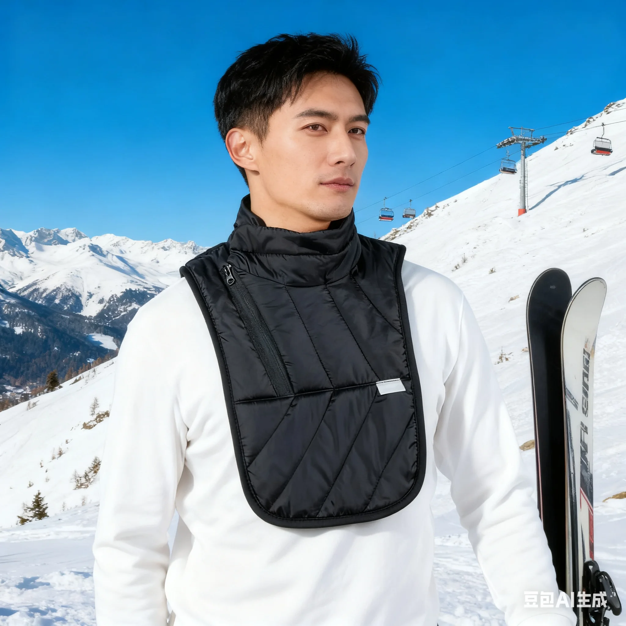 الشتاء يندبروف الصدر الرقبة أدفأ الرقبة الجراب وشاح الباردة والدليل على الصدر حماية سترة للتزلج الدراجات الصدر الرقبة حامي #1