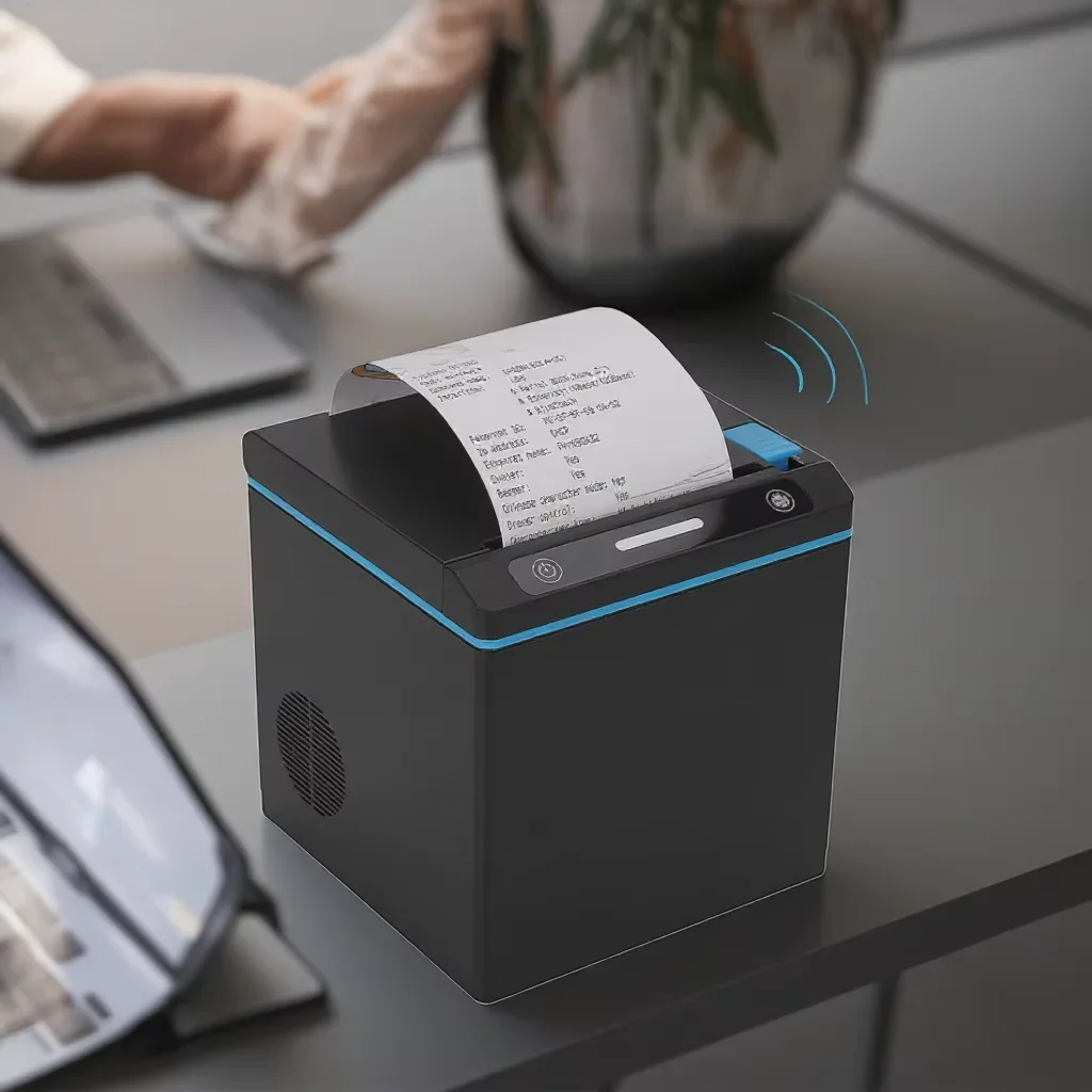 80mm Thermal Receipt POS Printer USB LAN WIFI/Bluetooth Wireless Thermal Print Auto Cutter for Retails Support Ubereat Doordash