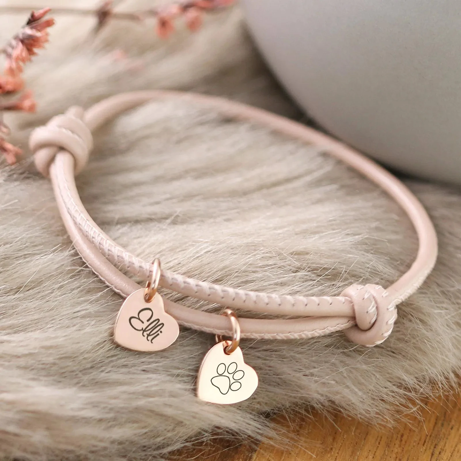 DOREMI Custom Name Leather Bracelet Stainless Steel Heart Charm Engraved Adjustable Women Bracelet Valentine\'s Day Jewelry Gift