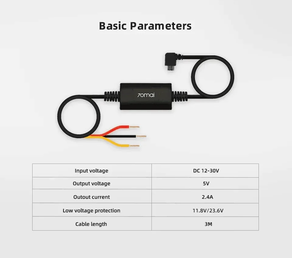 Parking Surveillance Kabel UP02 voor 70MAI A200 M200 S500 4K A800S A500S D06 M300 Hardwire Kit UP02 24H Parking Monitor