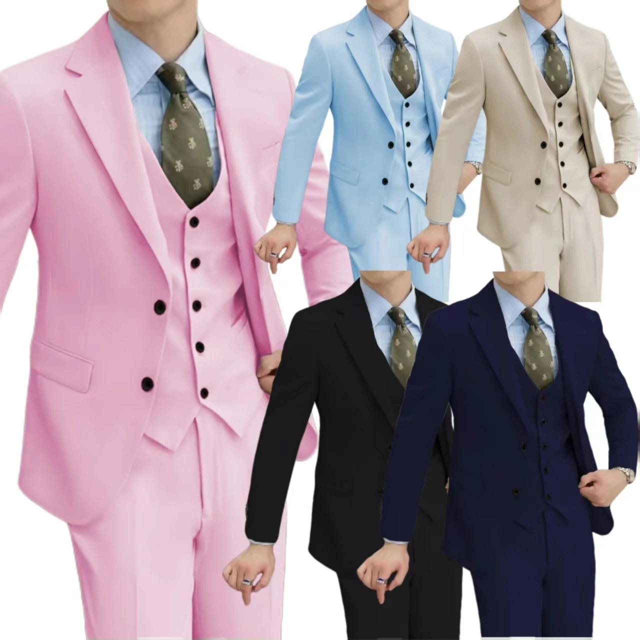 

fitted tuxedo for groomsmen Regular suit with Vintage notch lapel Classic men's suit Business activities Evening Party