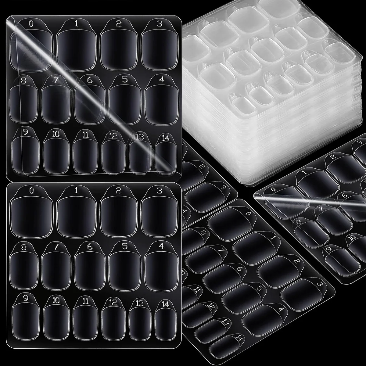 900 nail gel stickers, 15 sizes of adhesive nail stickers, suitable for nail art nail tips, nail gel decals