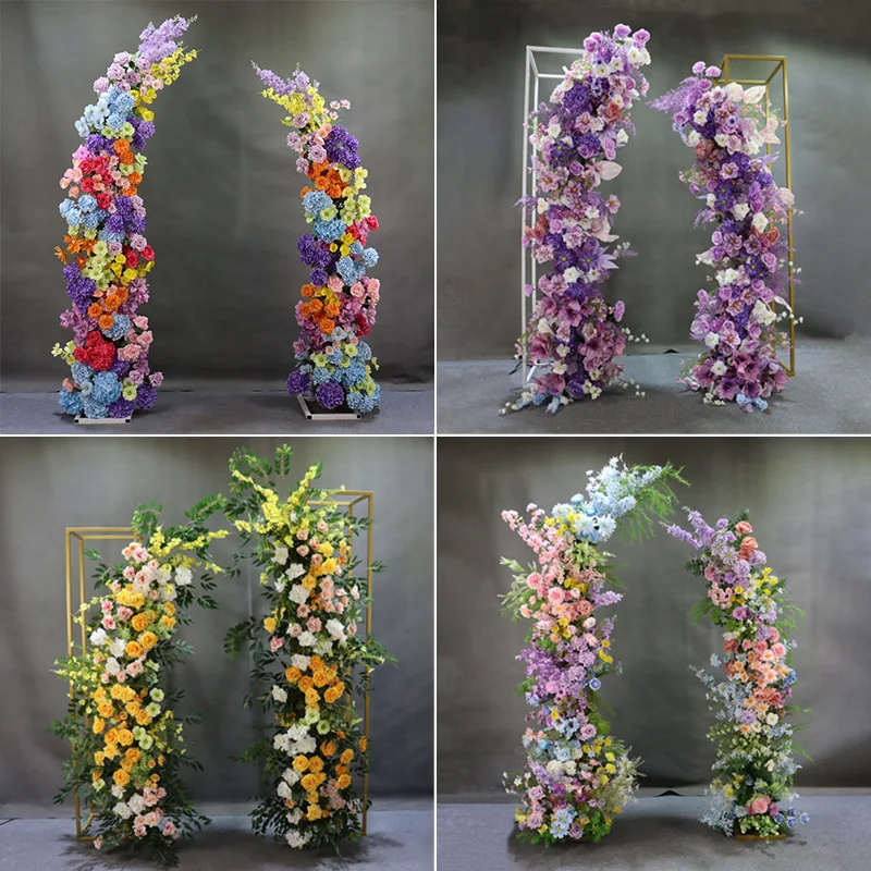 Wedding props, horns, croissants, floral arches, road leads, stage sets, shelves, finished products, curved outdoor wedding back