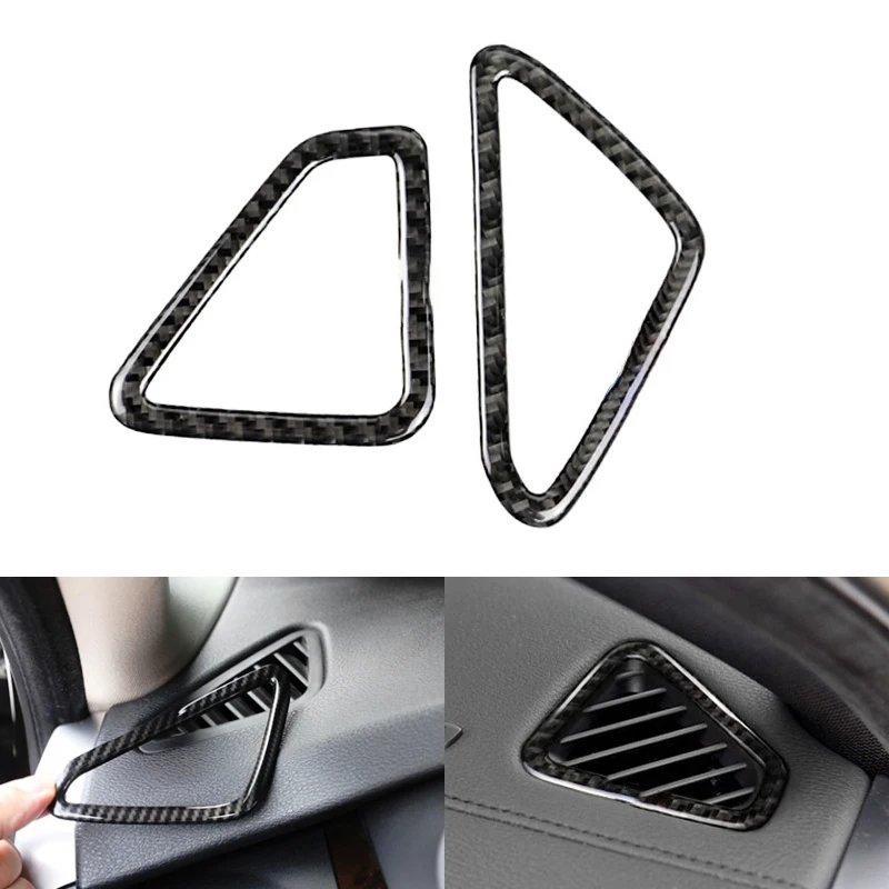 

2Pcs Carbon Fiber Air Vent Outlet Trim Cover Fit BMW X5 F15 X6 F16 2014-2017 Car Air Conditioner Vent Protective Decor Trim