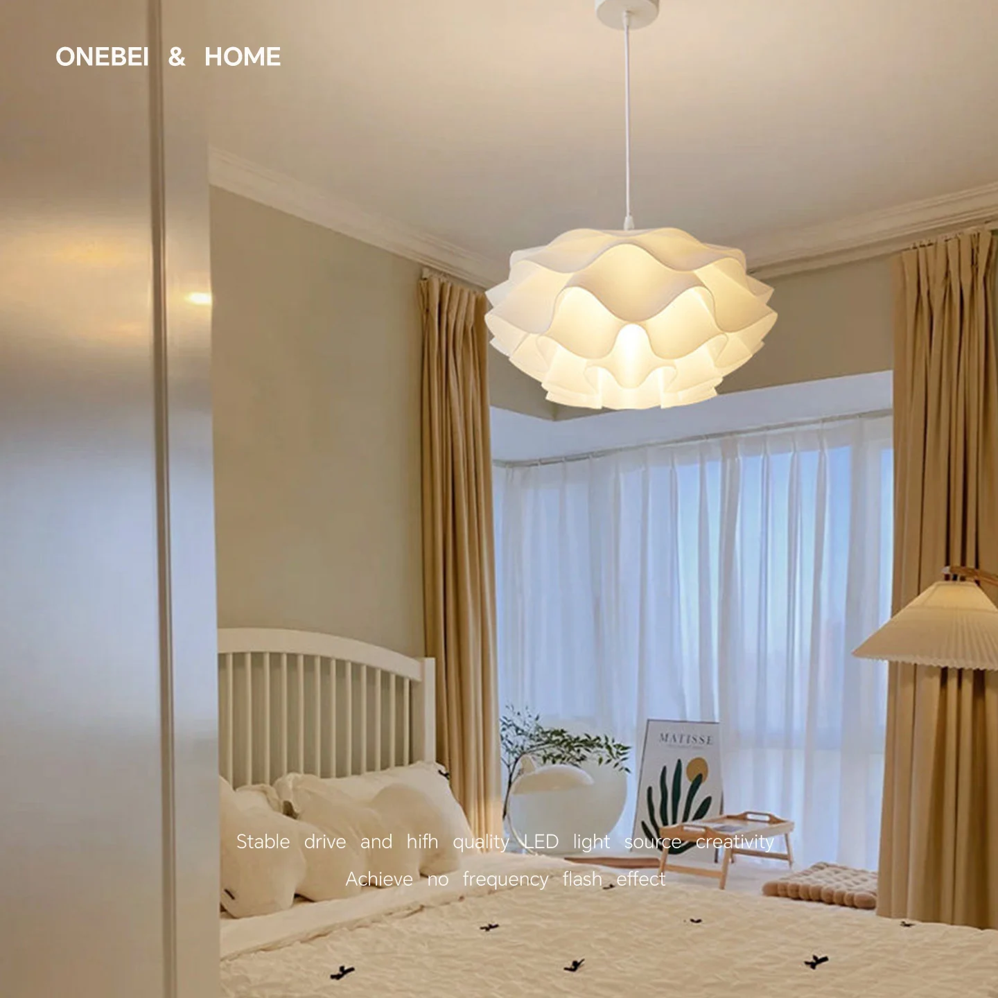Modern Nordic LED Chandelier Acrylic Flower Ceiling Light For Living Bedroom Dining Warm White Energy