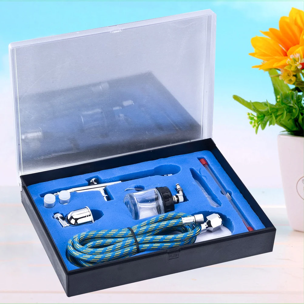 

Airbrush Kit With Compressor Tank Double Action Spray Painting Set For Cake Tattoo Nail Art Craft Car Textile Durable