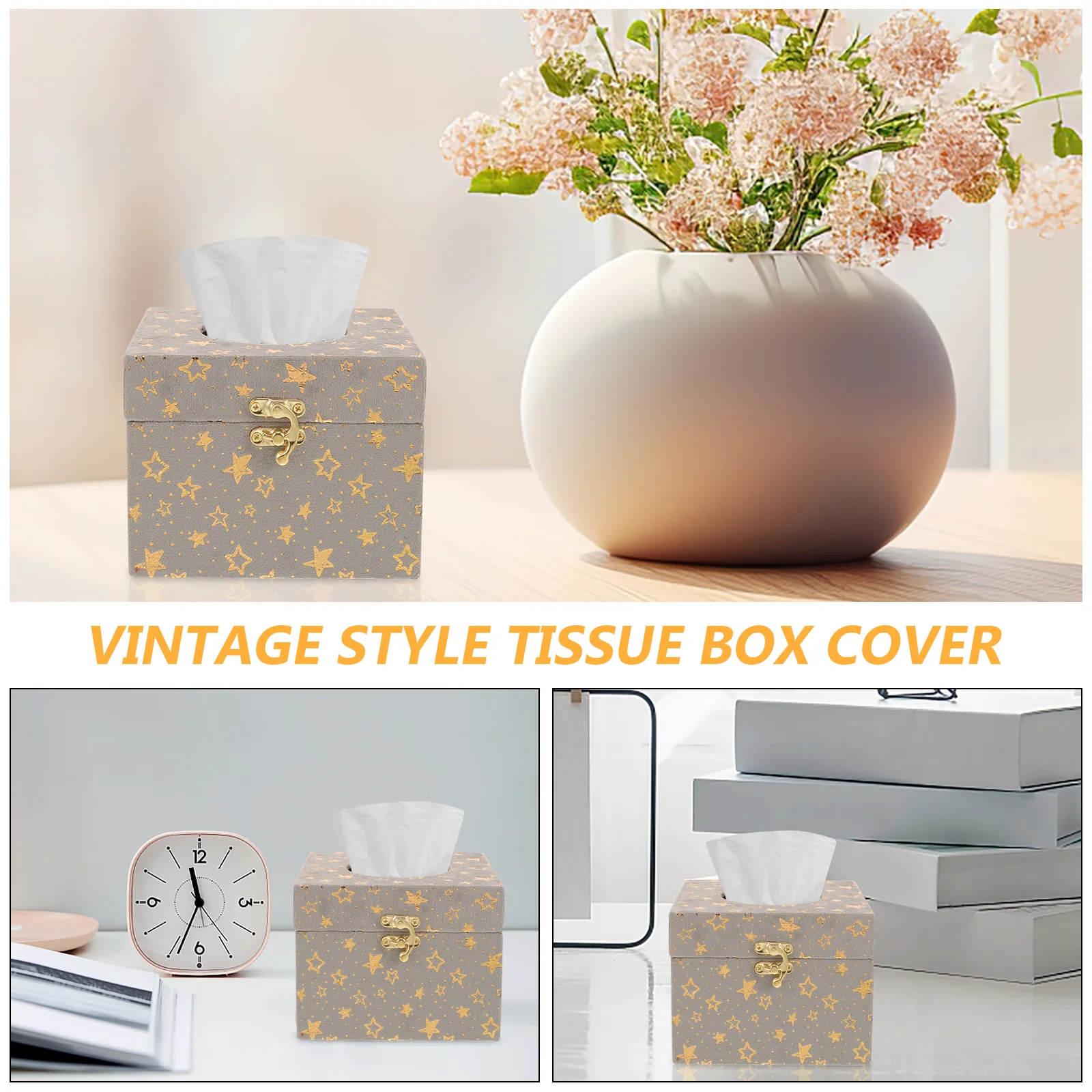 

Wooden Tissue Box Cover Vintage Rectangle Desktop Organizer For Home Office Car Bathroom Napkin Holder Storage Case Tissue Boxes