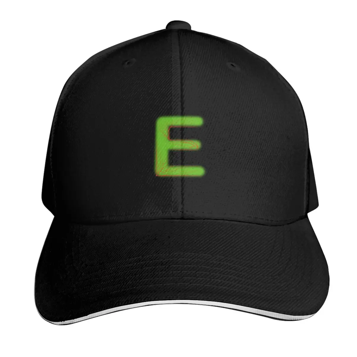 letter E,red and green art work Baseball Cap Streetwear Hip Hop Trendy Vintage Retro Embroidered Lightweight Packable