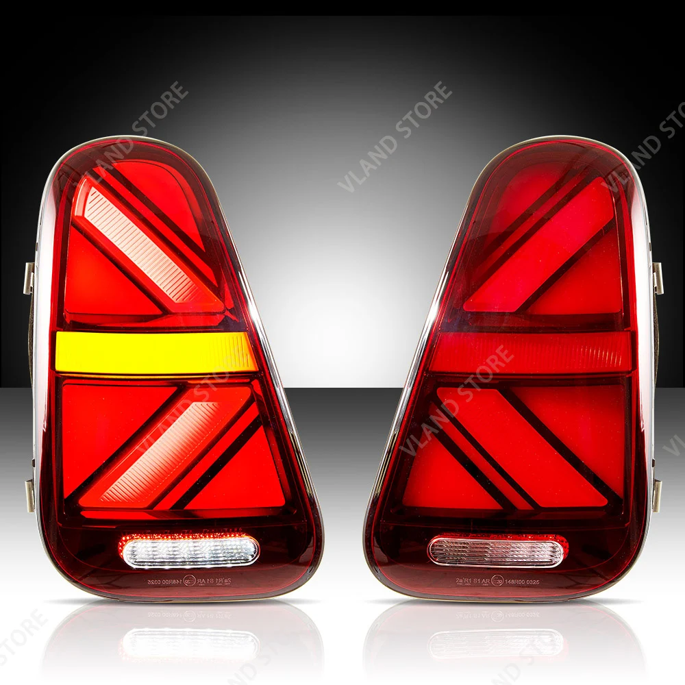 VLAND 2001-2006 Mini R50 R52 R53 1e generatie E-Mark LED achterlichten met sequentiële knipperlichten, dynamische welkomsverlichting, achterlampen, paar set van 2