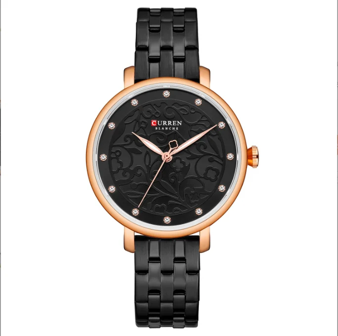 Relojes de lujo con correa de acero inoxidable para mujer, pulsera de cuarzo minimalista, resistente al agua, 2024